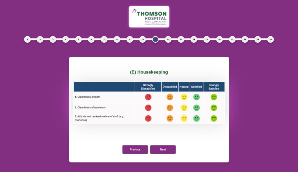 A multi-tiered survey platform with real-time dashboard for a Top Private Hospital in Singapore, Malaysia