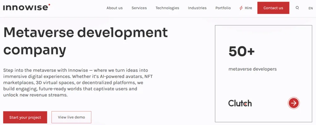Top Metaverse Development Companies 18 Innowise- Metaverse Development Services