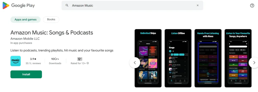 23 Best Free Offline Music Apps for Android & iOS (2026 Edition) 20 Amazon Music- Songs & Podcasts